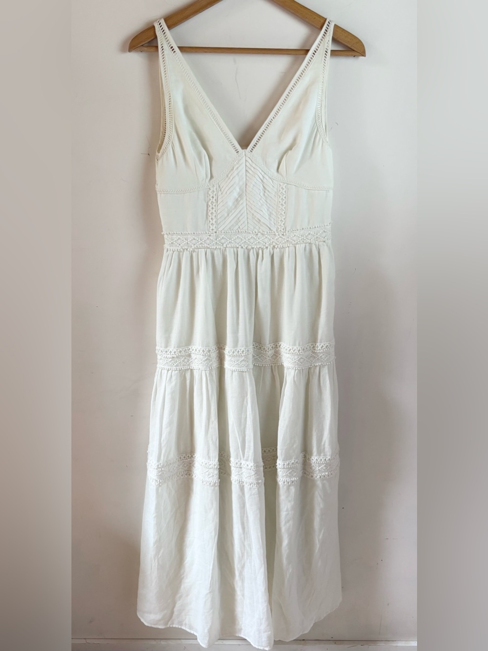 Greylin Cotton Boho Maxi Dress with Lace Trim